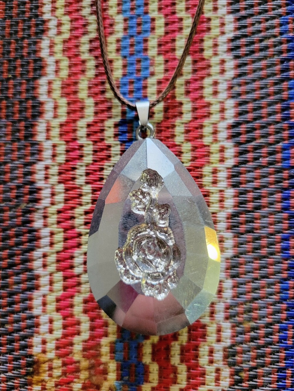 Rainbow Crystal Suncatcher Chandeliers Prism Green and Iridescent. Chakkra Deco - Picture 3 of 3
